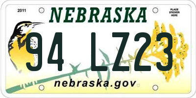 NE license plate 94LZ23