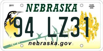 NE license plate 94LZ31