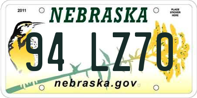 NE license plate 94LZ70