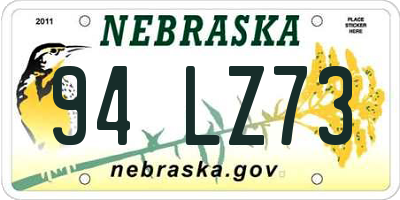 NE license plate 94LZ73