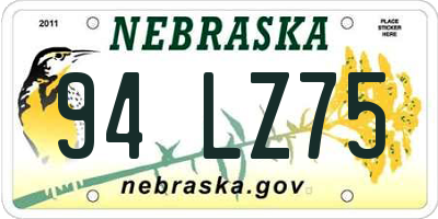 NE license plate 94LZ75