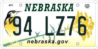 NE license plate 94LZ76