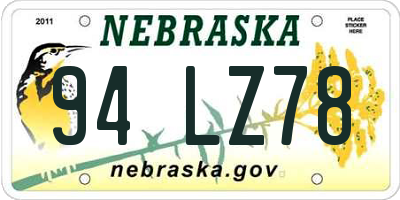 NE license plate 94LZ78