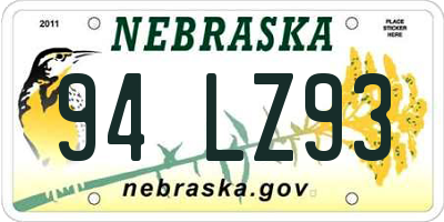 NE license plate 94LZ93