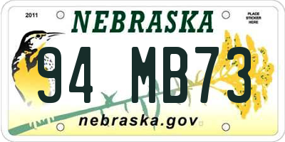NE license plate 94MB73