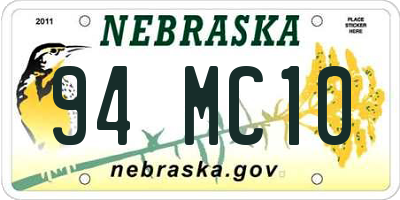NE license plate 94MC10