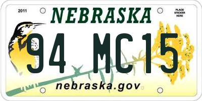 NE license plate 94MC15