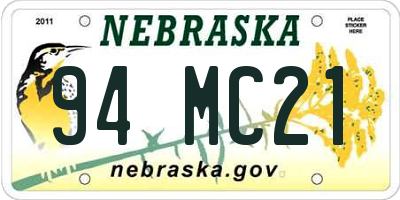 NE license plate 94MC21