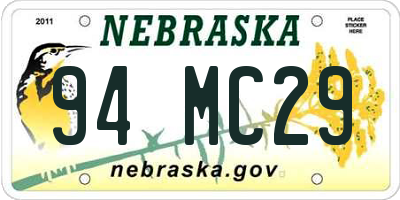 NE license plate 94MC29