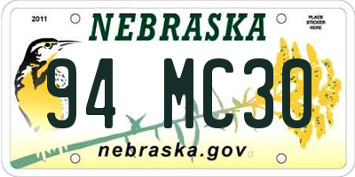 NE license plate 94MC30