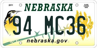NE license plate 94MC36