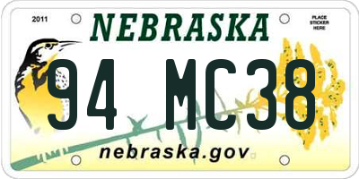 NE license plate 94MC38