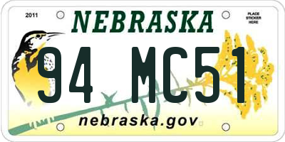 NE license plate 94MC51