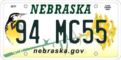 NE license plate 94MC55