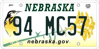 NE license plate 94MC57
