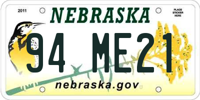 NE license plate 94ME21