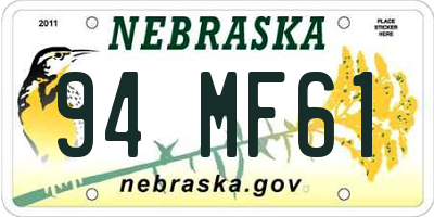 NE license plate 94MF61