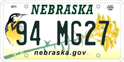 NE license plate 94MG27