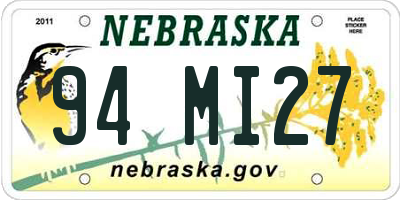 NE license plate 94MI27