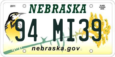 NE license plate 94MI39