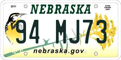 NE license plate 94MJ73