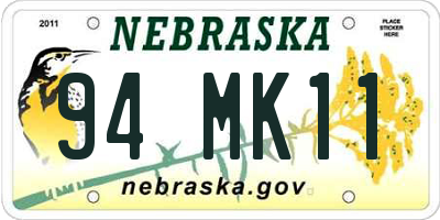 NE license plate 94MK11
