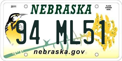 NE license plate 94ML51
