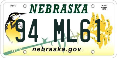 NE license plate 94ML61