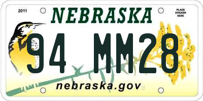 NE license plate 94MM28