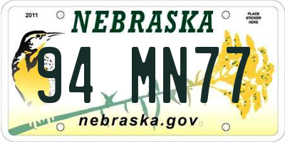 NE license plate 94MN77