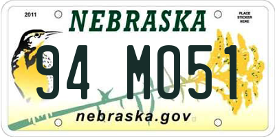 NE license plate 94MO51