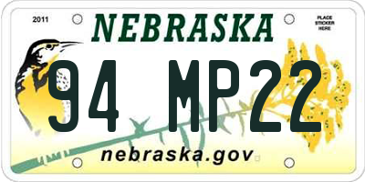 NE license plate 94MP22