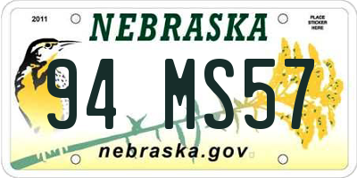 NE license plate 94MS57