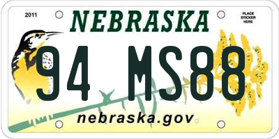 NE license plate 94MS88