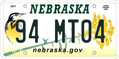 NE license plate 94MT04