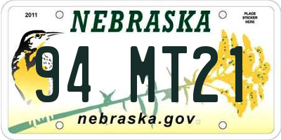 NE license plate 94MT21