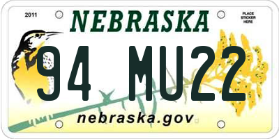 NE license plate 94MU22