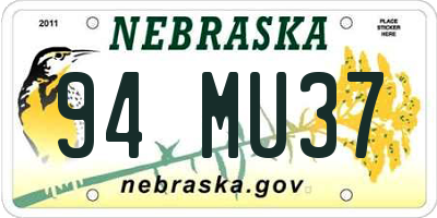 NE license plate 94MU37