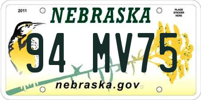 NE license plate 94MV75