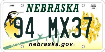 NE license plate 94MX37