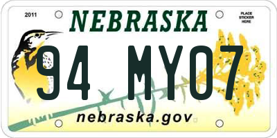 NE license plate 94MY07