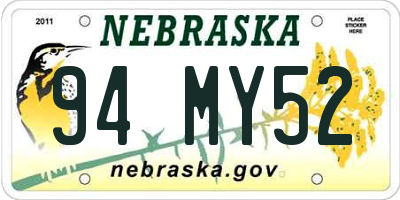 NE license plate 94MY52