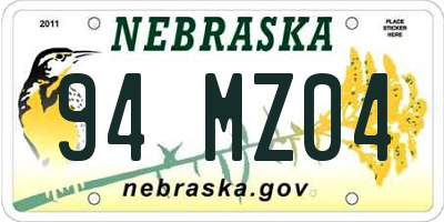 NE license plate 94MZ04