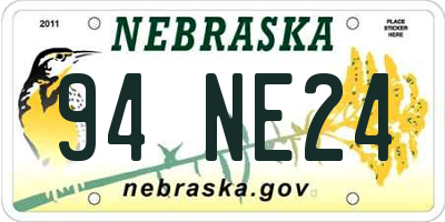 NE license plate 94NE24