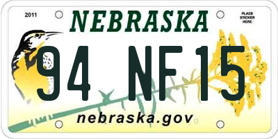 NE license plate 94NF15