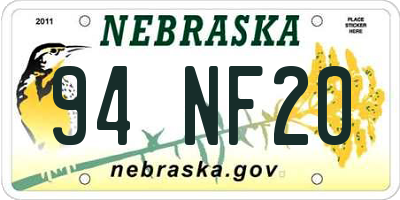 NE license plate 94NF20