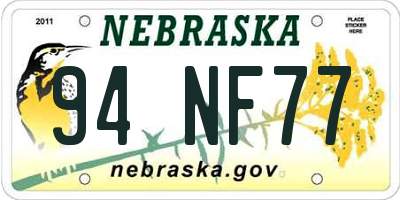 NE license plate 94NF77