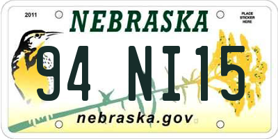 NE license plate 94NI15