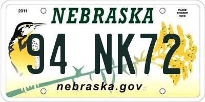 NE license plate 94NK72