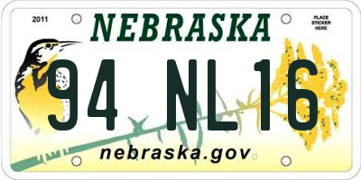 NE license plate 94NL16